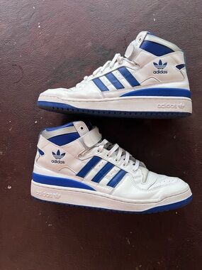The adidas Forum Mid White Royal Blue men’s size 11